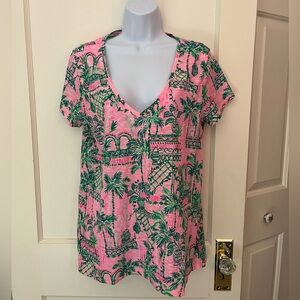 Lilly Pulitzer Etta v neck top sz L